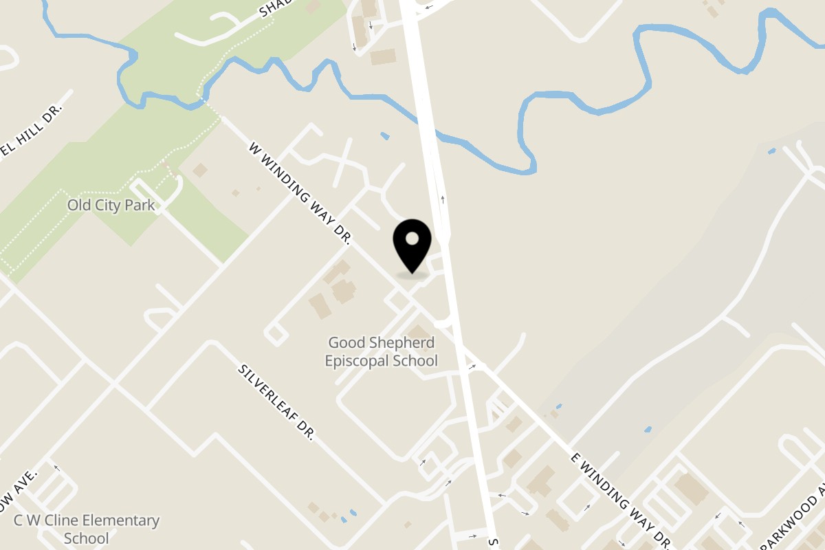Map showing the location of Mama's Bistro Cafe and Bakery on 1302 S Friendswood Dr in Friendswood